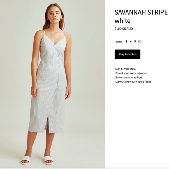 SAVANNAH STRIPE MIDI DRESS - Picture 1 of 3